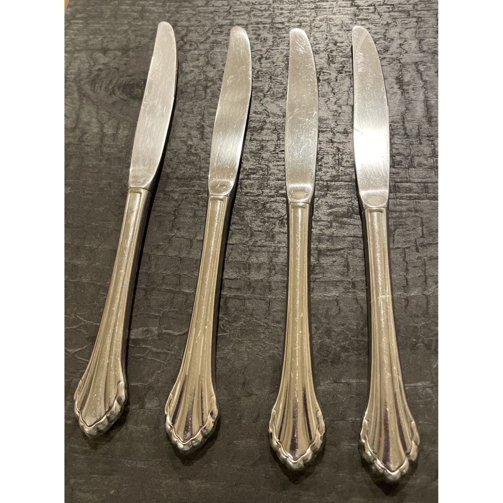 Oneida Community Clarette Stainless Flatware‎ Modern Hollow Knives Set Of 4